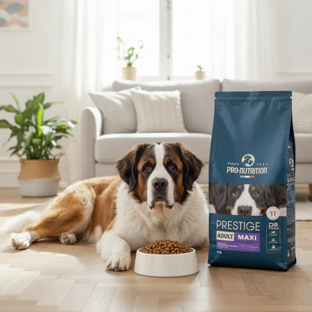Food for large breed adult dogs A bag weighing 14 kilograms