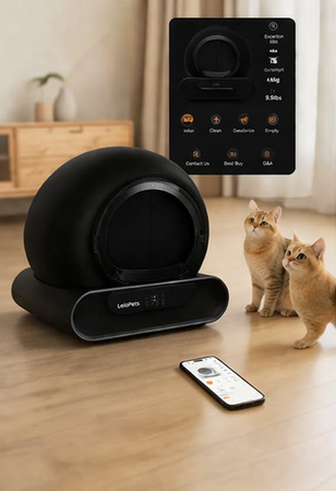 Smart Self-cleaning Cat Litter Box | LeloPets Black D1
