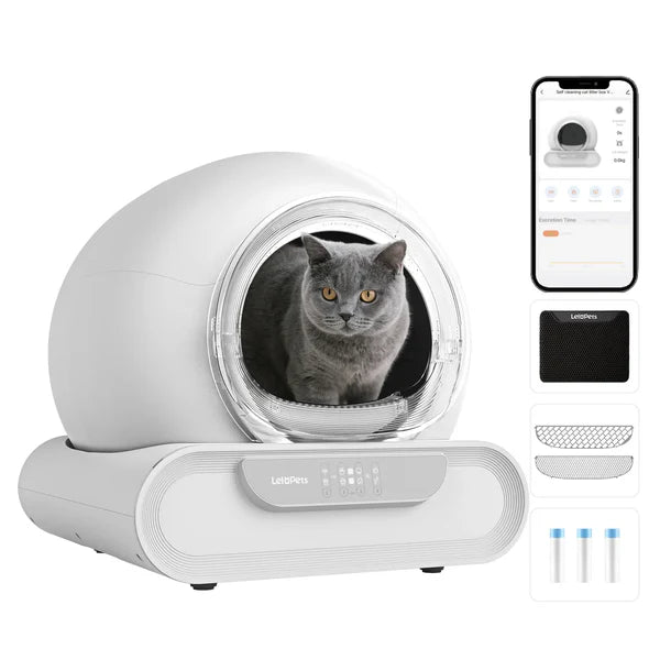 4-Layer Odor Control Self-cleaning Cat Litter Box | LeloPets D1